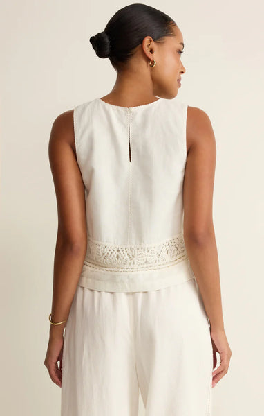Sloan Embroidered Top-White