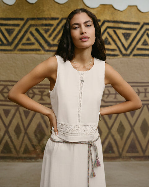Sloan Embroidered Top-White