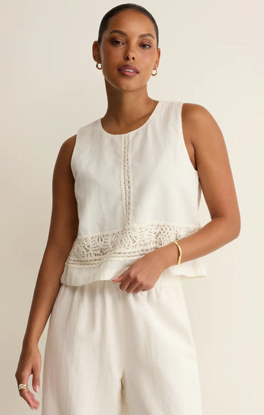 Sloan Embroidered Top-White