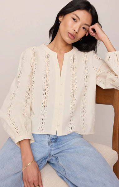 Louella Button up Top- Cloud