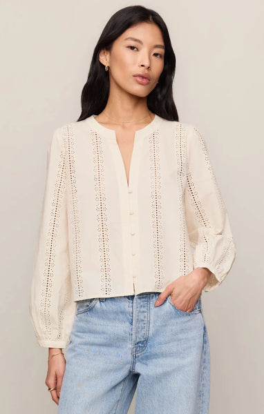 Louella Button up Top- Cloud