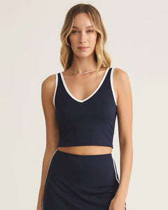 Newport Top- Navy and White