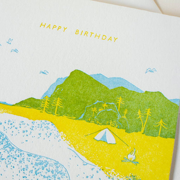Beachy Birthday | Camping | Letterpress Card