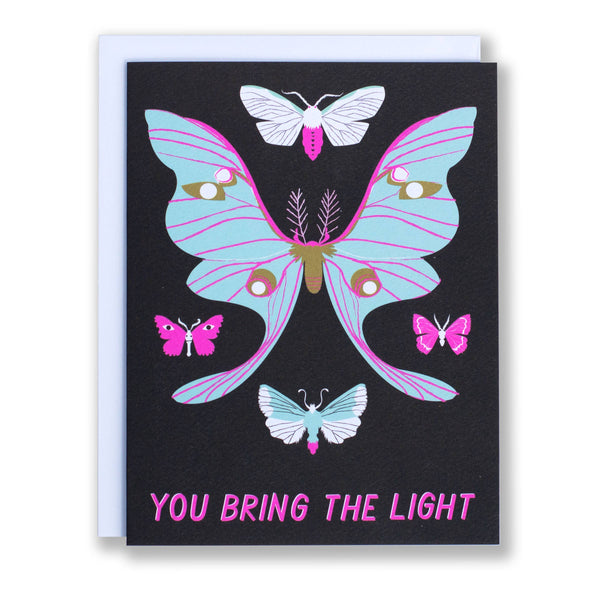 You Bring the Light multiple moth  Note Card