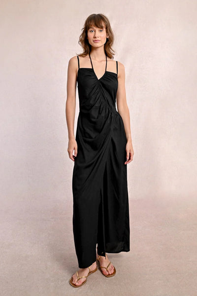 Long Asymmetrical Dress- Black