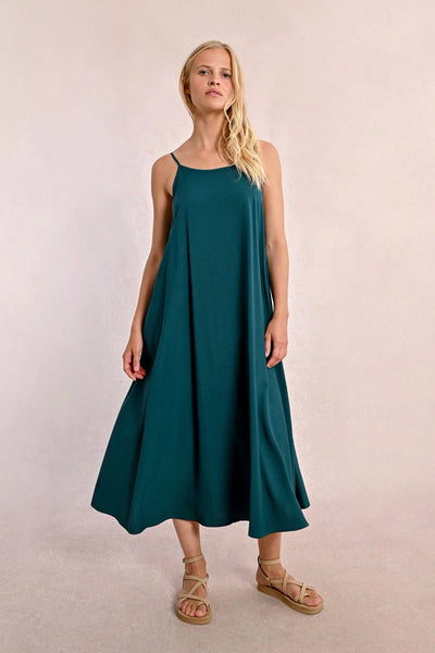 Long Dress with Straps- Teal