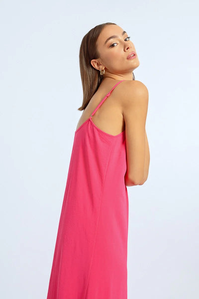 Long Slip Dress- Fuchsia