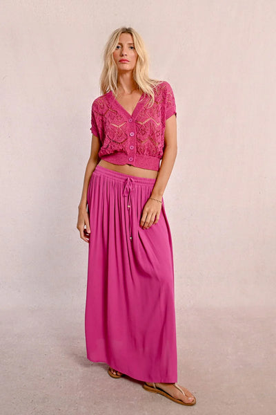 Pleated Skirt- Fuchsia