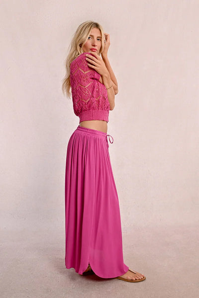 Pleated Skirt- Fuchsia
