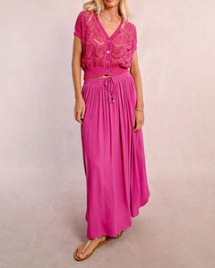 Pleated Skirt- Fuchsia