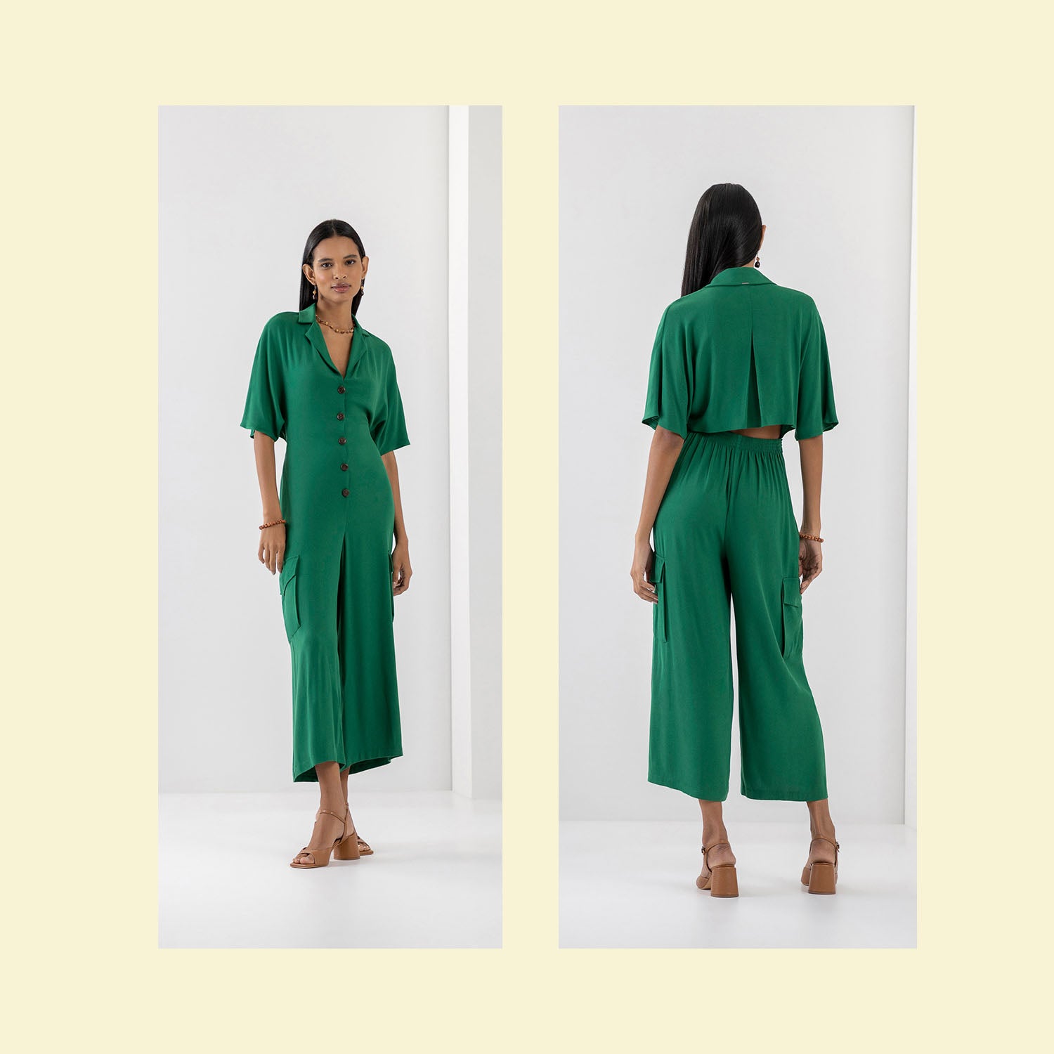 Midi Tie Back Jumper- Verde