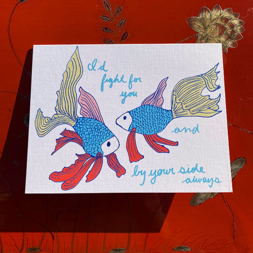 Greeting Card- Fighter Fish Love