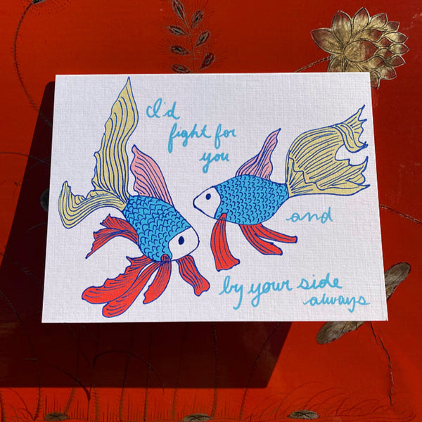 Greeting Card- Fighter Fish Love