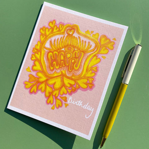 Greeting Card- Psychedelic Happy Birthday