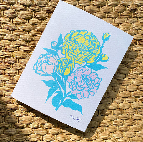 Greeting Card- Pastel Peonies