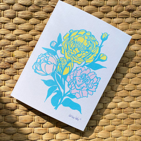Greeting Card- Pastel Peonies