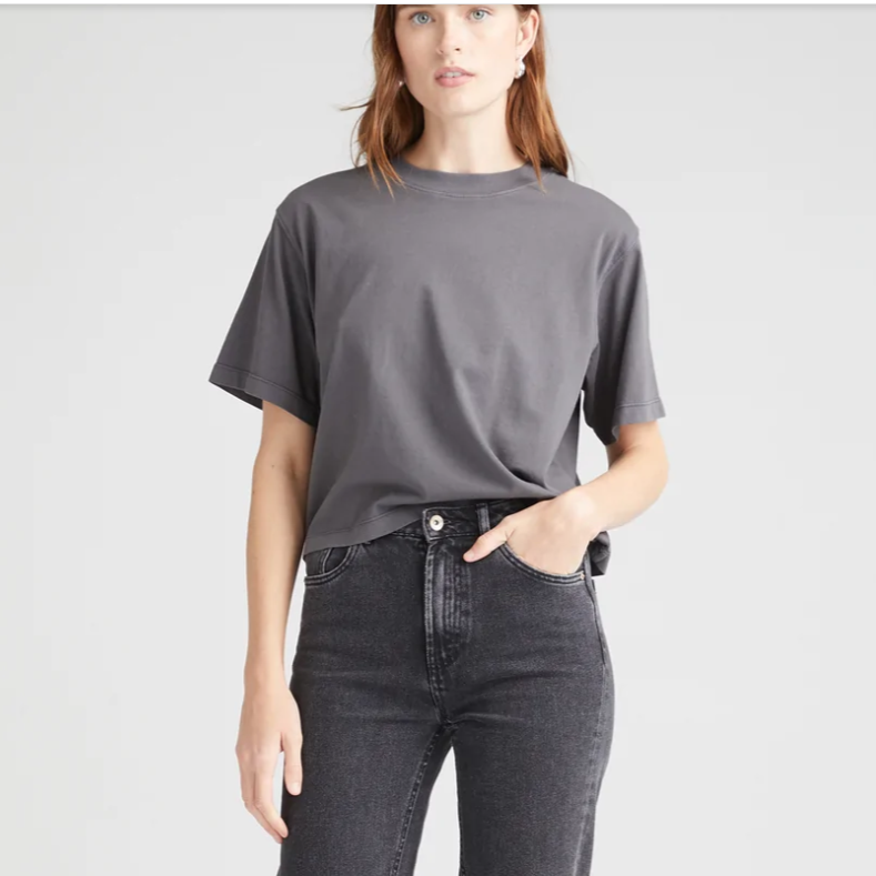 Relaxed Crop Tee - Stretch Limo