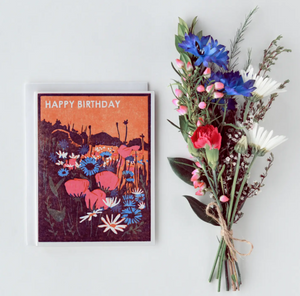 Greeting Card- Wildflowers Happy Birthday