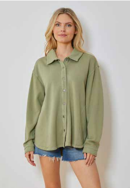 French Terry Overshirt- Fern