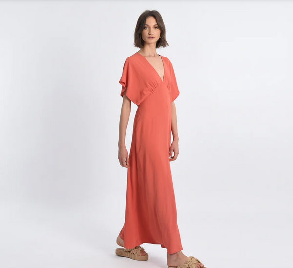 Woven dress- Coral