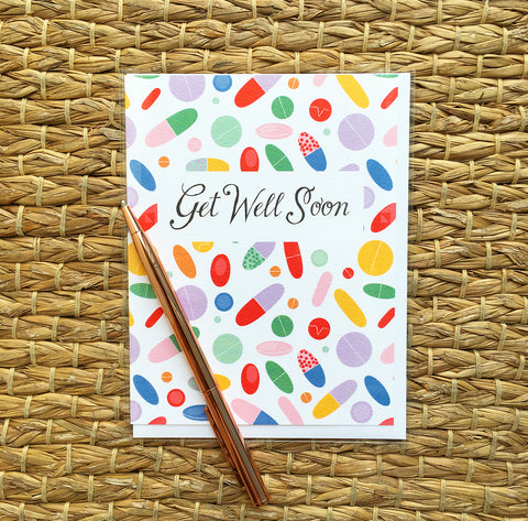 Greeting Card- Get Well Soon, Medicine