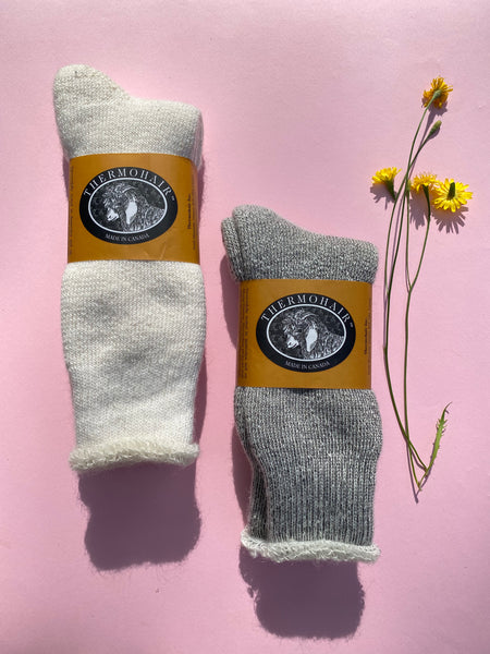 Thermohair Sock, Ladies and Men's- Grey