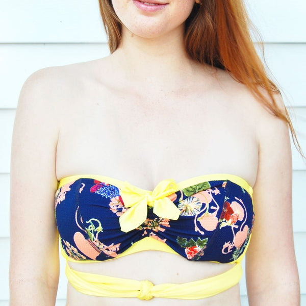 Tie Bandeau in Chartreuse/Floral